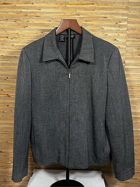 Rafaella Petites black and white houndstooth zip up blazer 2 pockets 10P